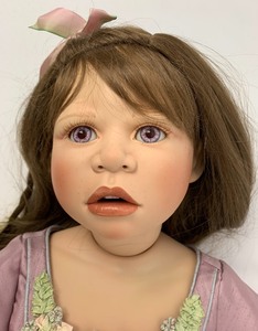 lot 207 image: Large Elite Dolls Porcelain Doll by Christine Orange - Rosie, 34 Tall