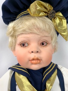 lot 210 image: Fayzah Spanos Precious Heirloom Porcelain Doll - Jacques, 23 Tall