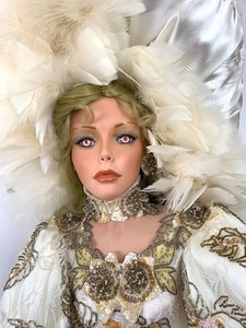 lot 186 image: Large Collectible Concepts Porcelain Doll by Rustie- Willow, 42 Tall