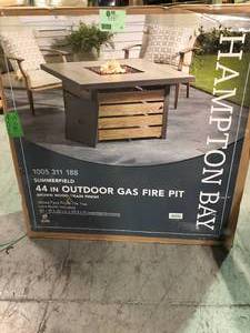 lot 20 image: Hampton Bay Summerfield 44 in. x 24.5 in. Square Steel Propane Fire Pit with Wood-Look Tile Top see all pictures