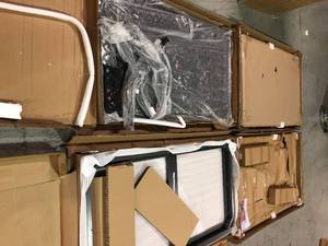 lot 41 image: Lot  of assorted dining set tables various sizes and colors customer returns missing pieces or hardware see all pictures