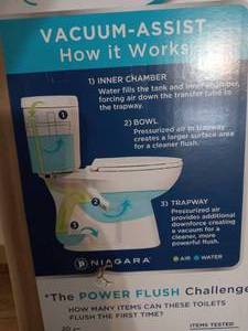 lot 4 image: Power Flush 2-Piece 1.28 GPF Single Flush Elongated Toilet in White with Slow-Close Seat Included by Glacier Bay - open box used box - see pictures
