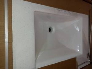 lot 20 image: Sedgewood 30-12 in. Configurable Bath Vanity in White with Solid Surface Top in Arctic with White Sink by Home Decorators Collection - open box not used - see pictures