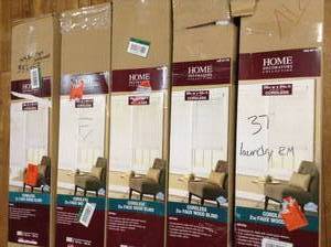 lot 35 image: Mixed lot of White Cordless Room Darkening Faux Wood Blind for Window - mixed condition & sizes - see pictures