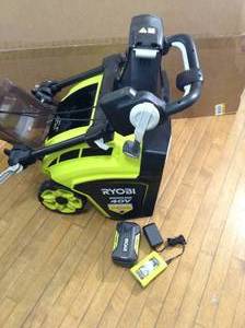 lot 56 image: 40V Brushless 21 in. Cordless Electric Snow Blower by RYOBI- open box not used - NOT INCLUDED Batteries and Charger