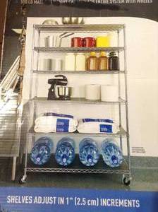 lot 57 image: Members Mark 6-Tier NSF Steel Wire Shelving, - open box not used- missing small parts