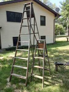 lot 10 image: 2-Wood Ladders 5 & 10