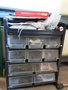 lot 67 image: Assorted Organizer Bins & Hardware Contents