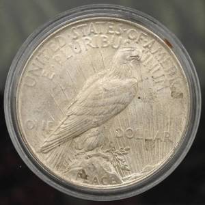 1922 Peace Dollar in case uncircula...