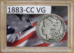 1883 CC Carson City Morgan Dollar VG Very Good Condition in patriotic case - Nice