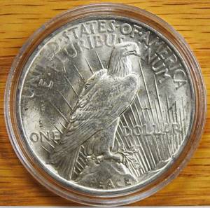 1923 Peace Dollar in case - uncirculated