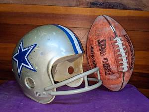 lot 113 image: Vintage Football and Cowboys Helmet
