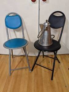 lot 120 image: Vintage Portable Stools with Backs