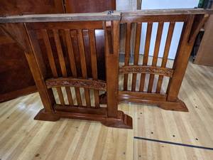 lot 10 image: Solid Wood Double Pedestal Table