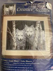 lot 91 image: Embroidery Pre-quilted Baby Quilt, Dancing Slippers, Jiffy Needlepoint My Little Lamb, White Wolves