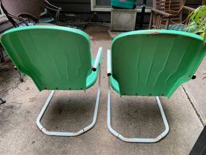 lot 11 image: Two Retro Metal Porch Chairs