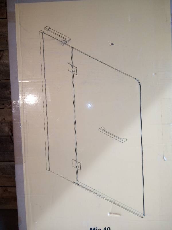 Mia 40 in. x 55 in. Semi-Framed Hinge Tub and Shower Door in Chrome and Clear Glass by Schon