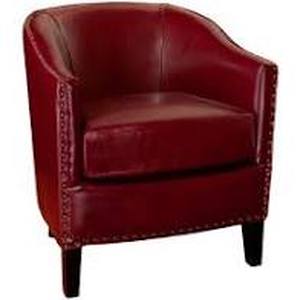 Austin Red Leather Upholstered Club Chair