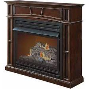 lot 5 image: Pleasant Hearth VFF-PH32DR 46 Full Size Tobacco Vent-Free Fireplace System, 32,000 BTUs- open box not used
