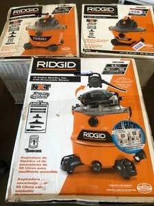 lot 17 image: Mixed lot of Ridgid vacumms- mixed sizes & conditions - see pictures