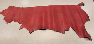 lot 50 image: Half Cow Hide Dark Red In Color