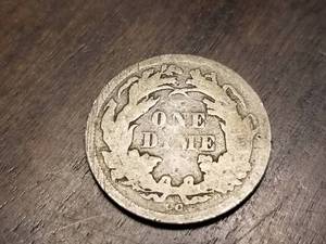 1876-CC CARSON CITY SEATED LIBERTY DIME