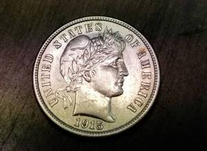 1915 BARBER DIME UNC