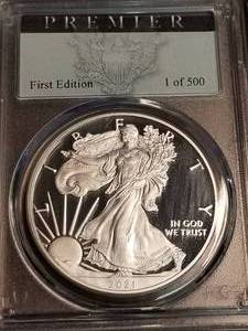 2021-W PROOF AMERICAN SILVER EAGLE PR70DCAM PCGS PREMIER