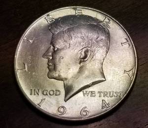 1964-D KENNEDY SILVER HALF DOLLAR BU-UNC