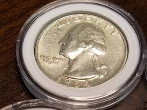 4 SILVER WASHINGTON QUARTERS IN AIRTITES