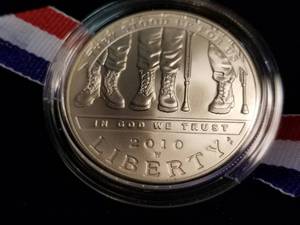 2010 DISABLED VETERAN US SILVER DOLLAR IN AIRTITE