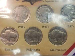 LEGEND OF THE BUFFALO NICKEL 6 COIN SET ENCASED