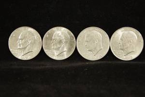 (4) Eisenhower $1 Coins