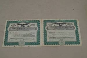 2 Stock Certificates - 1938 - Gold & Silver Metals, Nevada
