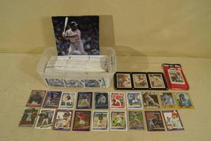 Bin of Baseball Cards and Photos - Griffey, Tatis, Freeman, Harper