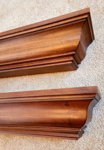 lot 16 image: Pair of Pottery Barn Wood Wall Shelves