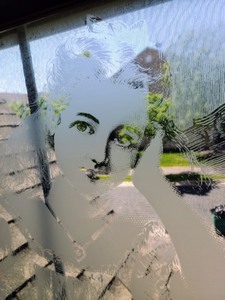 lot 21 image: Lovely Portrait Etched Glass