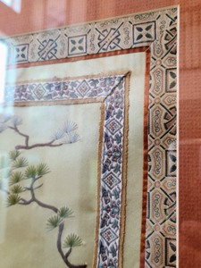 lot 24 image: Framed Asian Silk Embroidered Textile