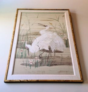 lot 23 image: Wonderful Framed Picture of Egrets