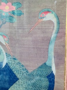 lot 25 image: Beautiful Framed Art Two Cranes