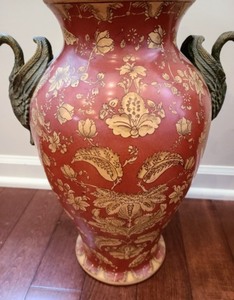 lot 29 image: Pair of Beautiful Urns with Swan Figurine Handles