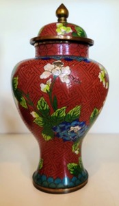 lot 32 image: Two Cloisonn Vases