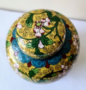 lot 60 image: Cloisonn Covered VesselUrn on Stand