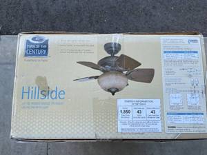 lot 160 image: 24 Inch Oil Rubbed Tri-Mount Ceiling Fan With Light