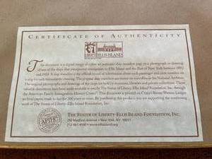 lot 168 image: The Statue Of Liberty - Ellis Island Foundation Framed Art With Ornate Gold Frame