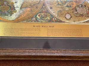 lot 184 image: Metallic Blaeu Wall Map Framed Art