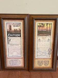 lot 194 image: 4 Cruise Ship Framed Ads