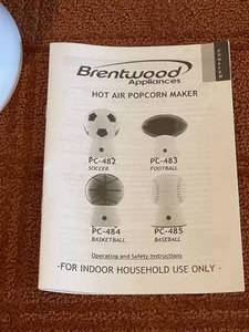 lot 195 image: Brentwood Hot Air Baseball Themed Popcorn Popper