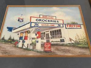 lot 199 image: Vintage Gas Station Framed Art