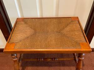 lot 200 image: Wooden Table With Weaved Top